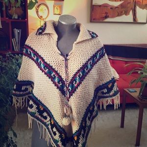 Vintage knit poncho
